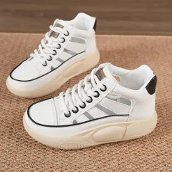 Damen-Freizeitschuhe, Plateau-Turnschuhe, rutschfeste Mode- mit dicken Sohlen,