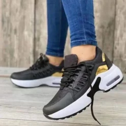Damen Freizeit Turnschuhe Turnschuhe Damen Keilabsatz Schnurabsatz Sport Fitness Schu
