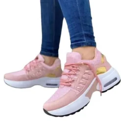 Damen Freizeit Turnschuhe Turnschuhe Damen Keilabsatz Schnurabsatz Sport Fitness Schu