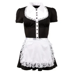Damen Kostüm S M L XL Maid Zimmermädchen Dienstmädchen Kleid Karneval