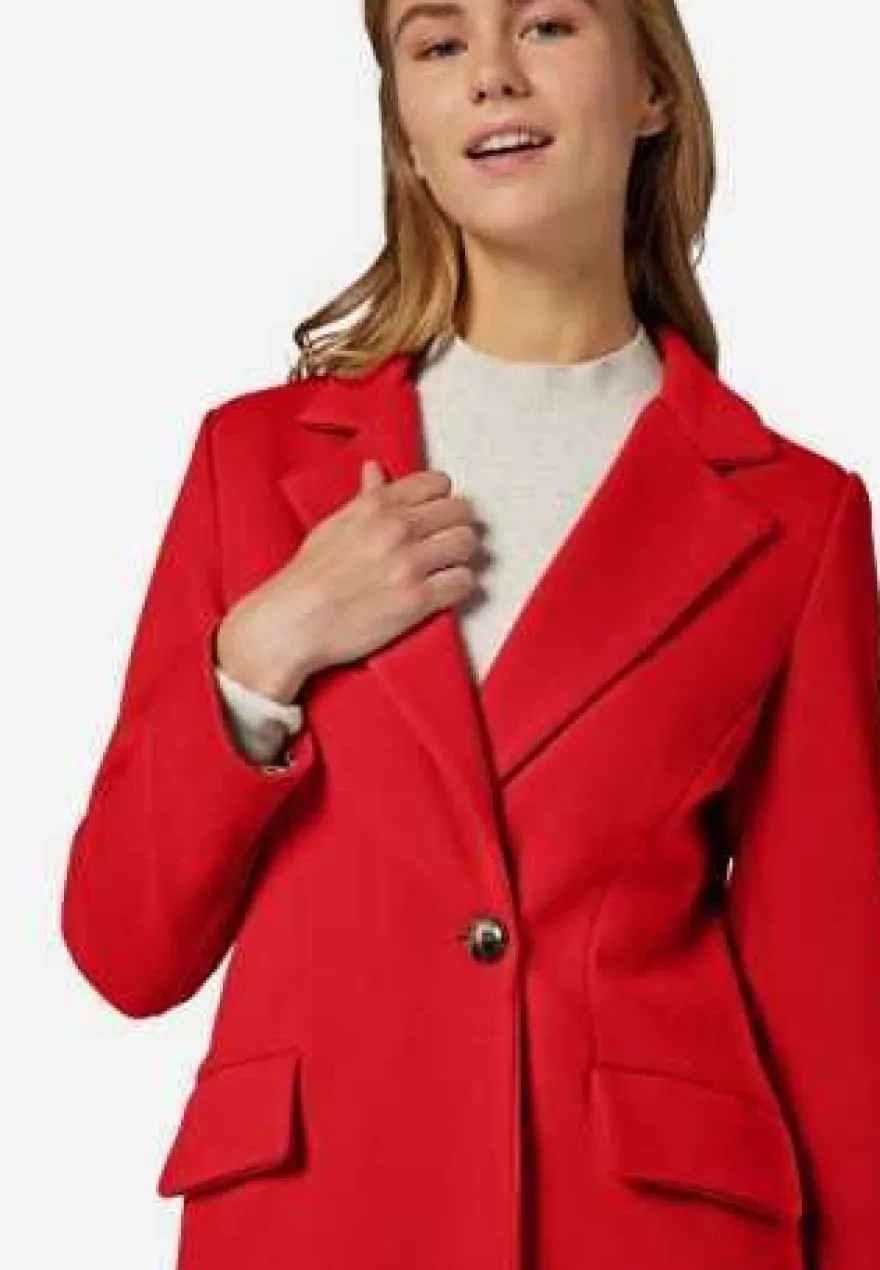Damenmantel Ricano Grazia rot wadenlanger Langmantel