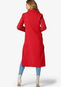 Damenmantel Ricano Grazia rot wadenlanger Langmantel