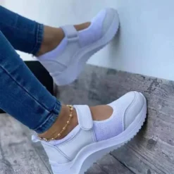 Damen Mary Jane Keil Freizeitschuhe Frauen Plattform Sport Komfort Wanderschuh