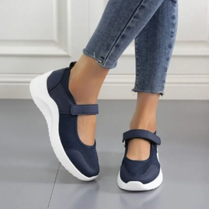 Damen Mary Jane Keil Freizeitschuhe Frauen Plattform Sport Komfort Wanderschuh