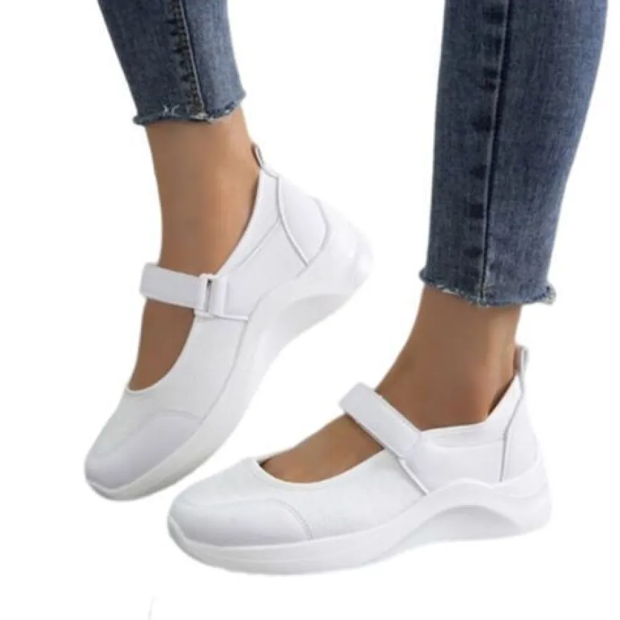 Damen Mary Jane Keil Freizeitschuhe Frauen Plattform Sport Komfort Wanderschuh