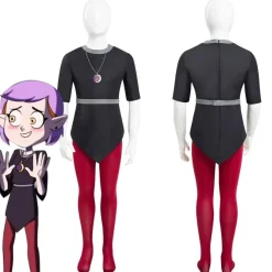 Damen Outfit The Owl House Cosplay Kostüme Amity Edalyn Luz Kleid Schulkleid Rock