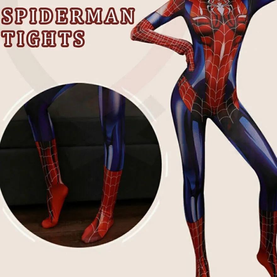 Damen Sexy Karneval Cosplay Spiderman Damen Kostum Superhero Party Jumpsuit