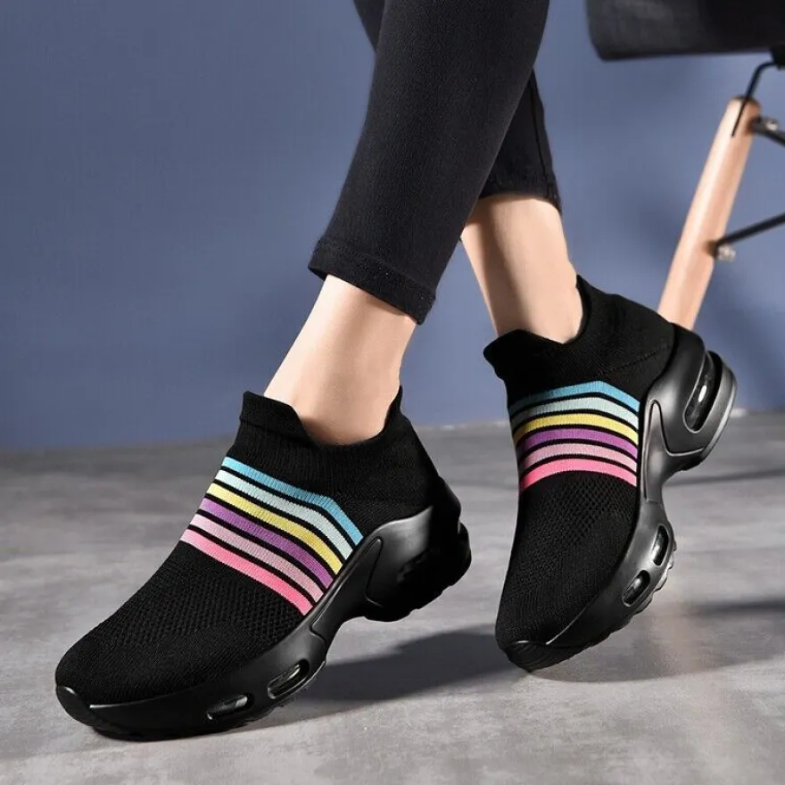 Damen Sport Slipper Luftkissen Turnschuhe Outdoor Sport Laufschuhe Fitnessstudio -