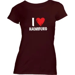 Damen T-Shirt I love Hamburg