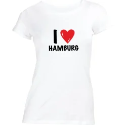 Damen T-Shirt I love Hamburg