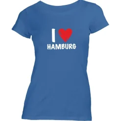 Damen T-Shirt I love Hamburg