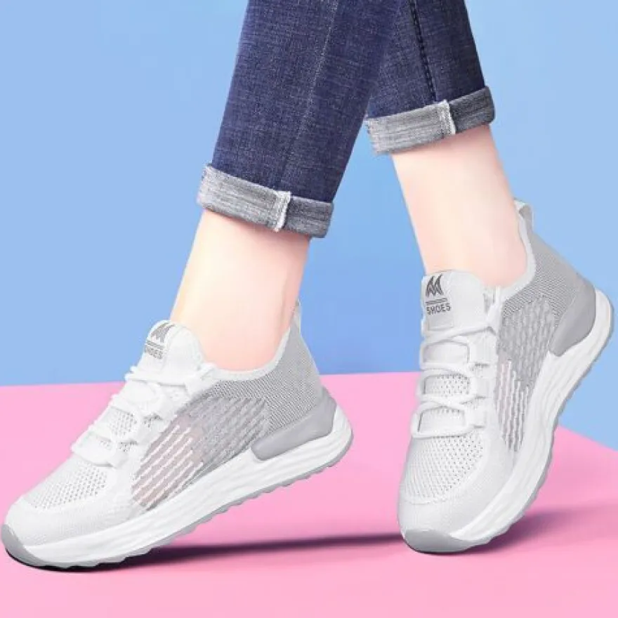 Damen Turnschuhe Gittergewebe Laufschuh Frauen Slip Gehen Sport Sportschuhe