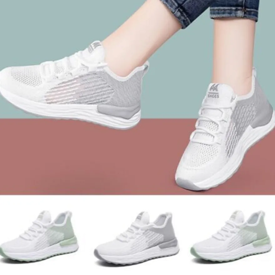 Damen Turnschuhe Gittergewebe Laufschuh Frauen Slip Gehen Sport Sportschuhe