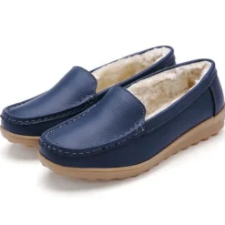 Damen Warme Slipper Schlupfen Wohnungen Frauen Rutschfest Winter Slip Bootsschuh