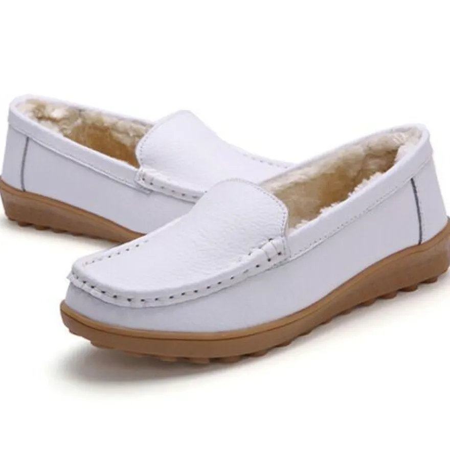 Damen Warme Slipper Schlupfen Wohnungen Frauen Rutschfest Winter Slip Bootsschuh