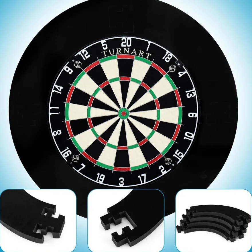 Dartscheibe Kork 45CM Steeldart 6 Dartpfeile Metallspitze Zahlenring Set