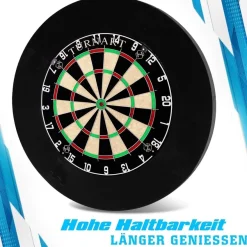 Dartscheibe Kork 45CM Steeldart 6 Dartpfeile Metallspitze Zahlenring Set