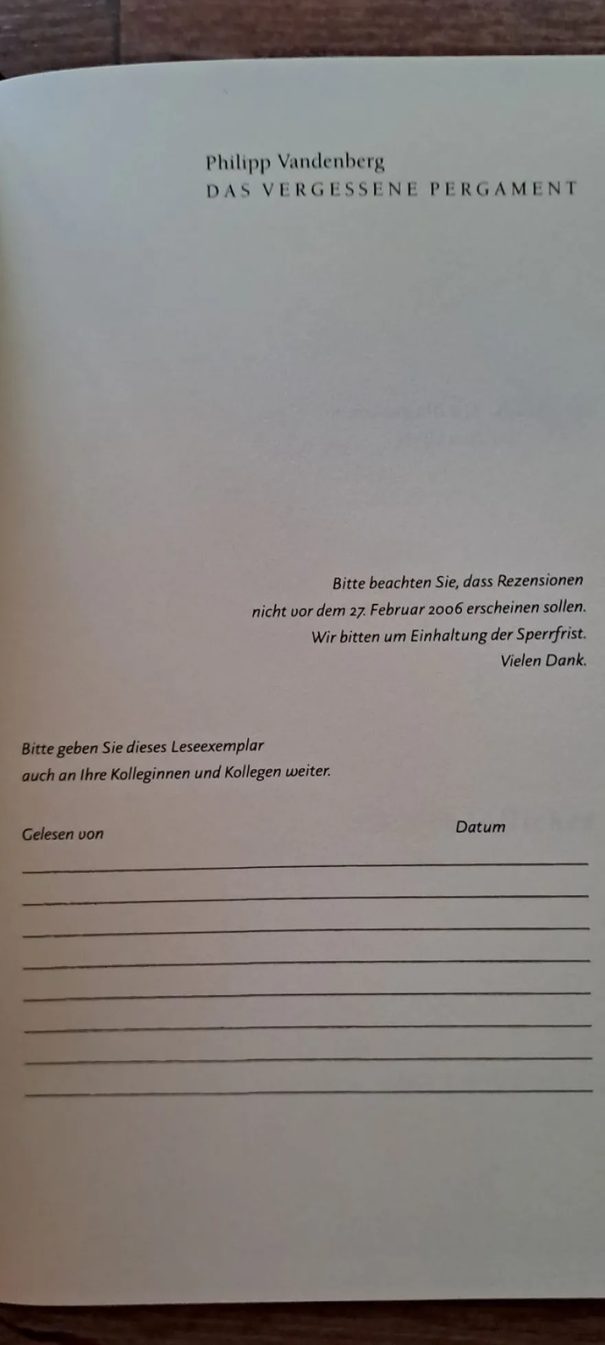 Das Vergessene Pergament