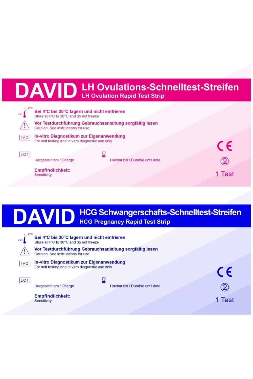 25 David Ovulationstest Streifen 20miu/ml+ 5 Schwangerschaftstest Streifen