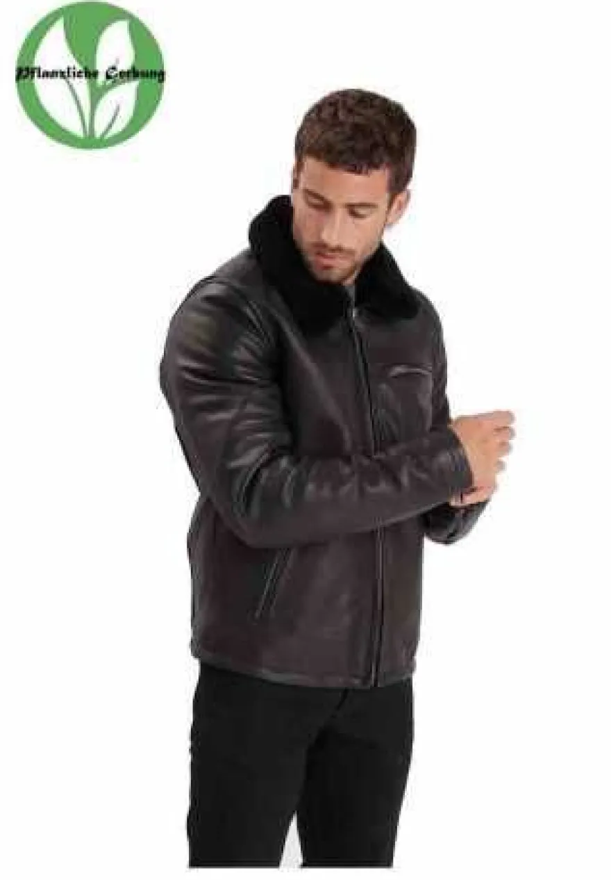 Daytona 73 Asphalt Lederjacke Schwarz Herren | Fliegerjacke | Rindleder