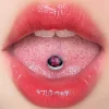 55 D. Bella Zungenpiercing 14G Chirurgenstahl 16mm Herz Blume Nippelpiercing