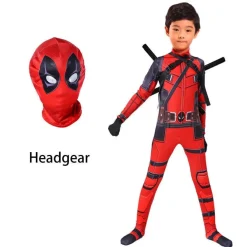 Deadpool Kostum Cosplay Kinder Bodysuit Jungen Kindertag Kostum Party Rot