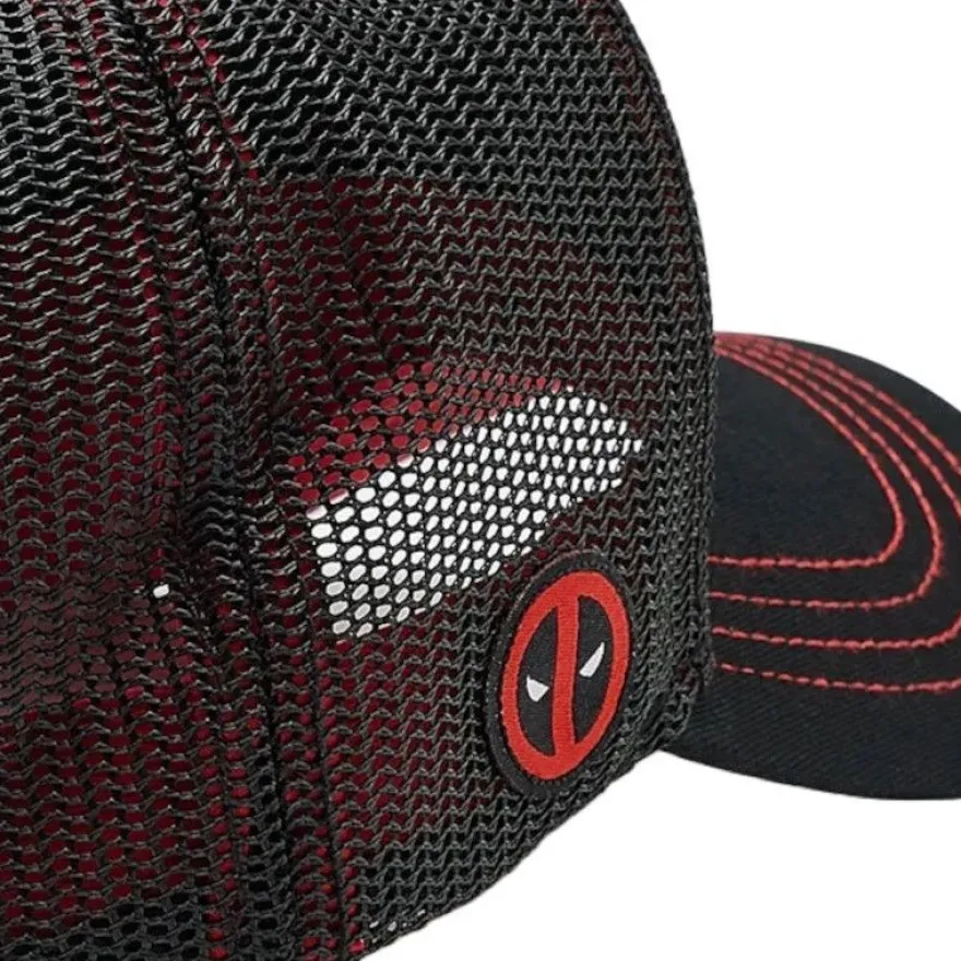 Deadpool Marvel Capslab Trucker Cap - Schwaarze Kappe mit Deadpool Print Logo