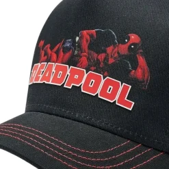 Deadpool Marvel Capslab Trucker Cap - Schwaarze Kappe mit Deadpool Print Logo