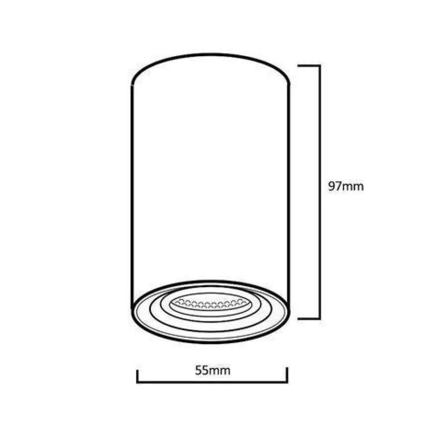Deckenaufbauleuchte Aufbauleuchten GU10 Aluminium Rund Weiß Gold 55x100mm
