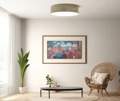Deckenleuchte Plafond Elegant 60cm Leinen-Grau