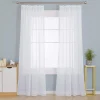 Deconovo Transparente Gardinen mit Kräuselband 245x140 Weiß 2er Set Schwere