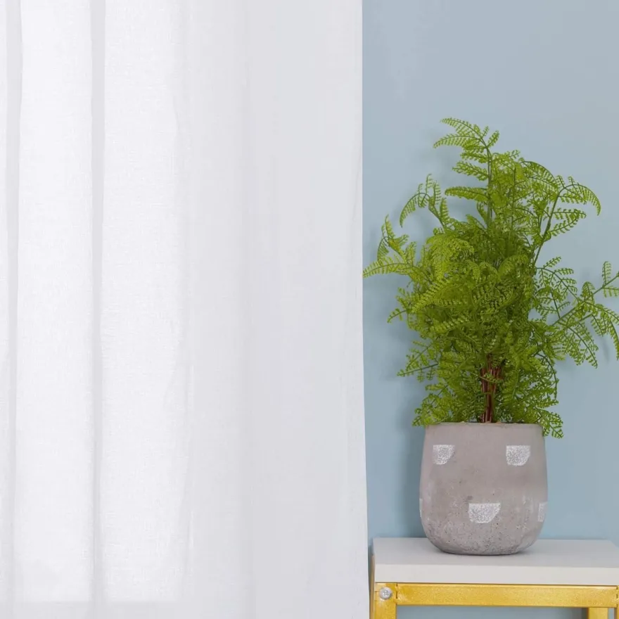 Deconovo Transparente Gardinen mit Kräuselband 245x140 Weiß 2er Set Schwere