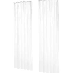 Deconovo Transparente Gardinen mit Kräuselband 245x140 Weiß 2er Set Schwere