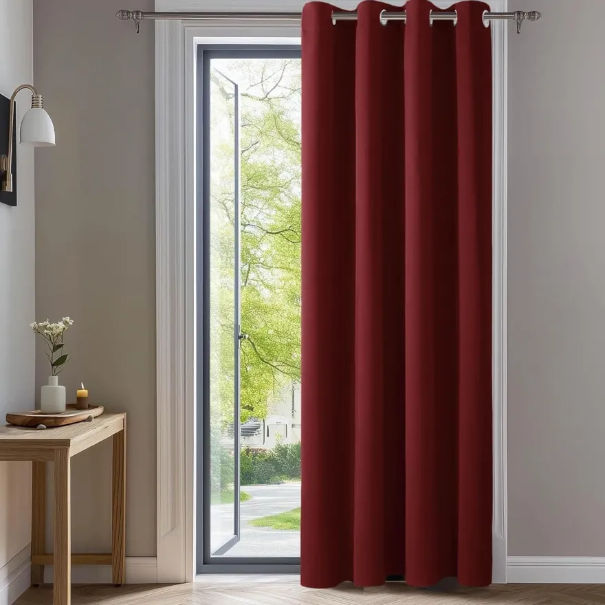 Deconovo Verdunkelungsvorhang 260x140 cm Rot, Ösen, Thermogardine, Kälteschutz