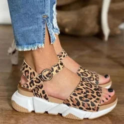 DE Damen Sommer Freizeit Plateau Offen Keilabsatz Schuhe Sandalen Knochelriemen