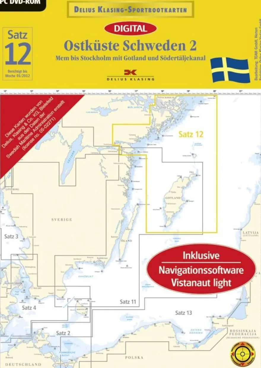 Delius Klasing Digitale Seekarte Satz 12 Ostküste Schweden