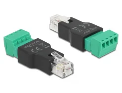 Delock Adapter RJ11/14 Stecker zu Terminalblock 4 Pin 2-teilig