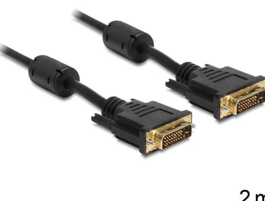 Delock Kabel DVI 24 + 1 Stecker > DVI 24 + 1 Stecker 2 m schwarz