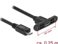 Delock Kabel USB 2.0 Micro-B Buchse zum Einbau > USB 2.0 Mic