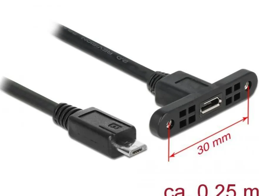 Delock Kabel USB 2.0 Micro-B Buchse zum Einbau > USB 2.0 Mic