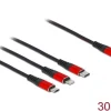 Delock USB Ladekabel 3 in 1 USB Type-C zu Lightning/Micro USB/USB Type-C 30 cm