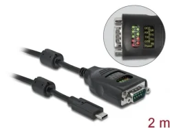 Delock USB Type-C? zu Seriell DB9 Adapter mit 9 LED RS-232 Tester