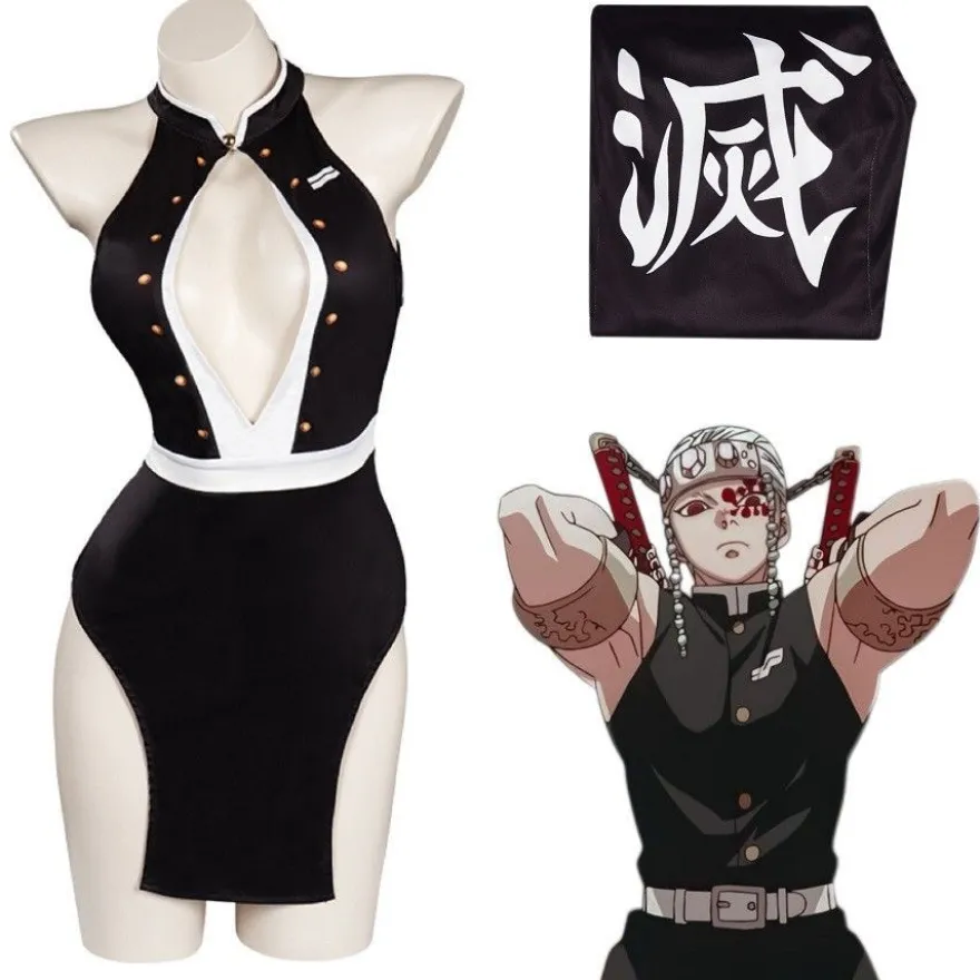 Demon Slayer Uzui Tengen Cosplay Kostum Damen Bademode Karneval Party Anzug