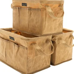 Denifiter Werkzeugtasche aus gewachstem Segeltuch, 3er-Pack, Khaki