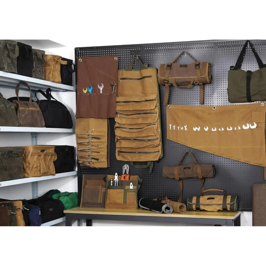 Denifiter Werkzeugtasche aus gewachstem Segeltuch, 3er-Pack, Khaki