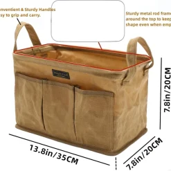 Denifiter Werkzeugtasche aus gewachstem Segeltuch, 3er-Pack, Khaki