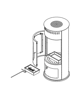Design Ethanol Kamin rund freistehend 113 cm hoch mit Sichtfenster Schwarz Standkamin