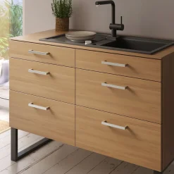 Design Stangengriff Edelstahl eckig matt gebürstet 12x6mm – Modell Orlando