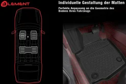 3D Gummimatten Fussmatten fur NISSAN Titan XD Crew Cab 2016-2018 pick-up, 4 tlg
