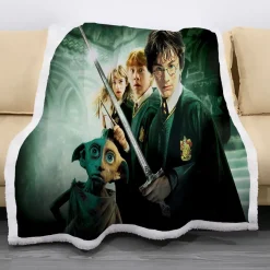 3D Harry Potter Gryfinndor Flanell Blanket Hermione Ginny Doppelseitig Decke Quilt